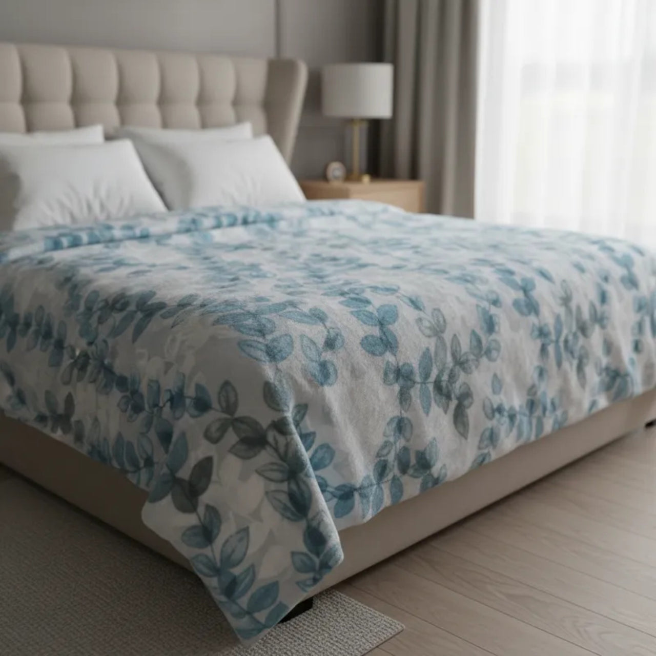 Sábanas Polar Extra Calientita Hoja Azul