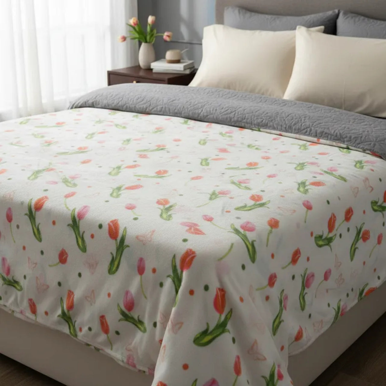 Sábanas Polar Extra Calientita Tulipanes
