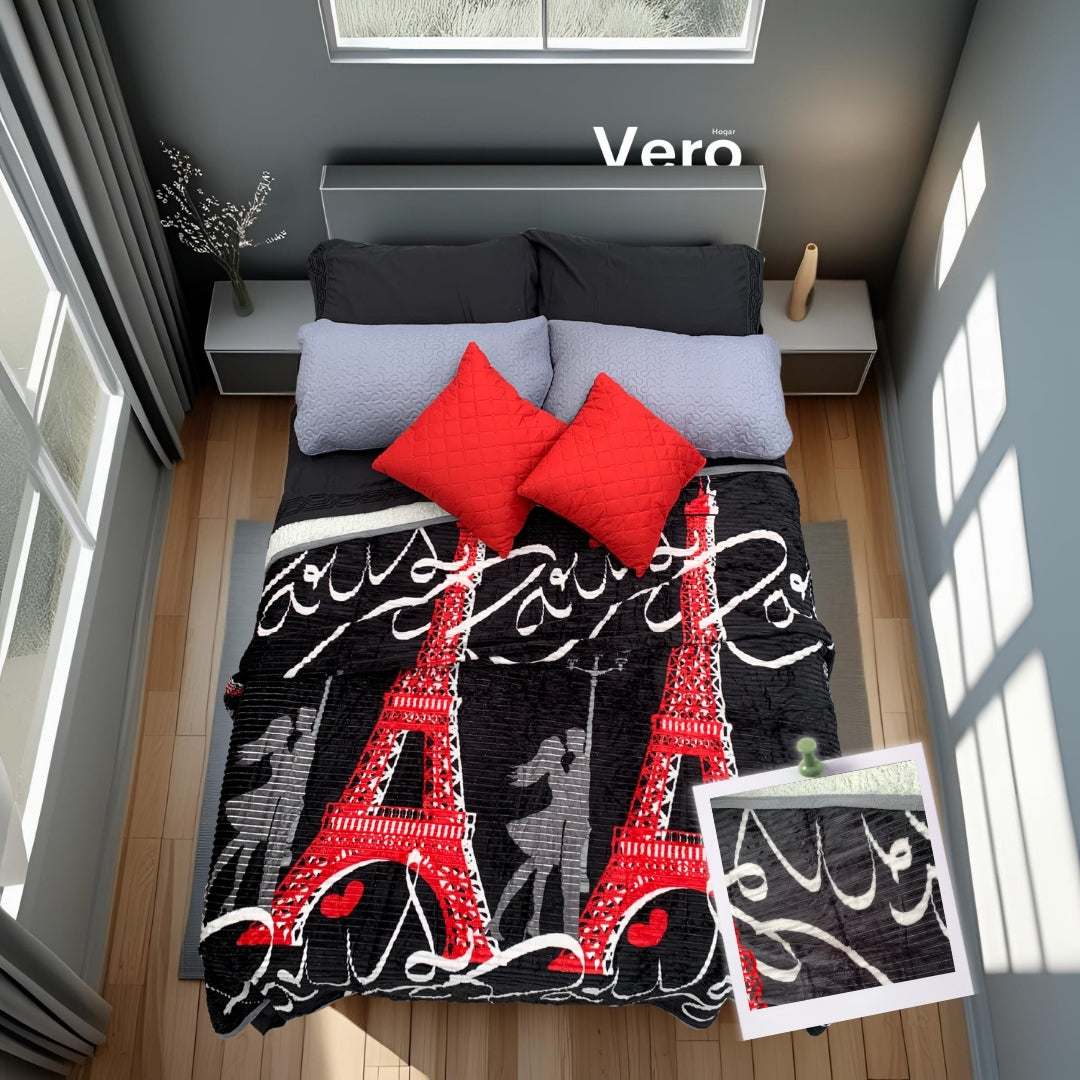 Cobertor Ligero Boston Francia Matrimonial con Borrega