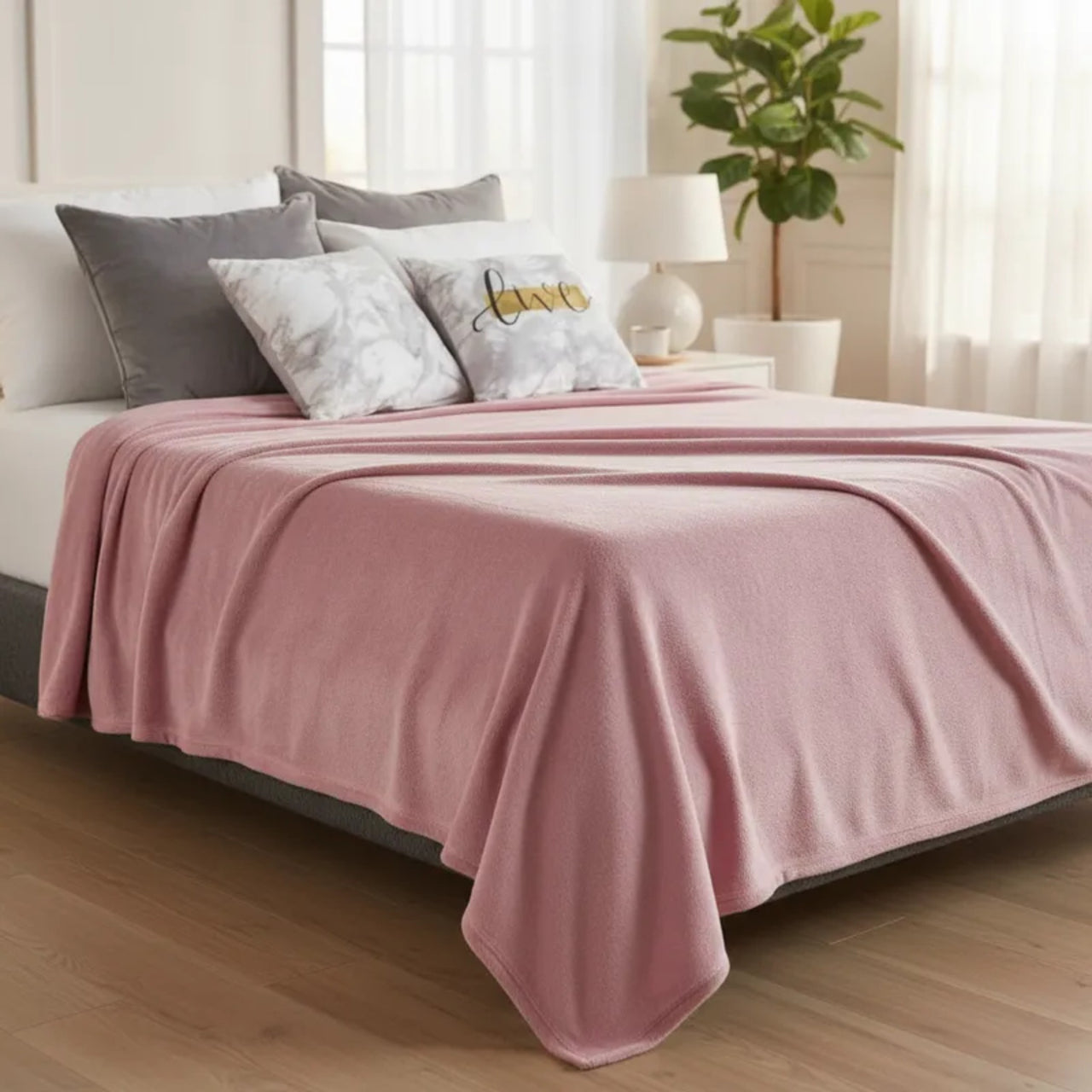 Cobertor Ligero Liso Rosa Pastel