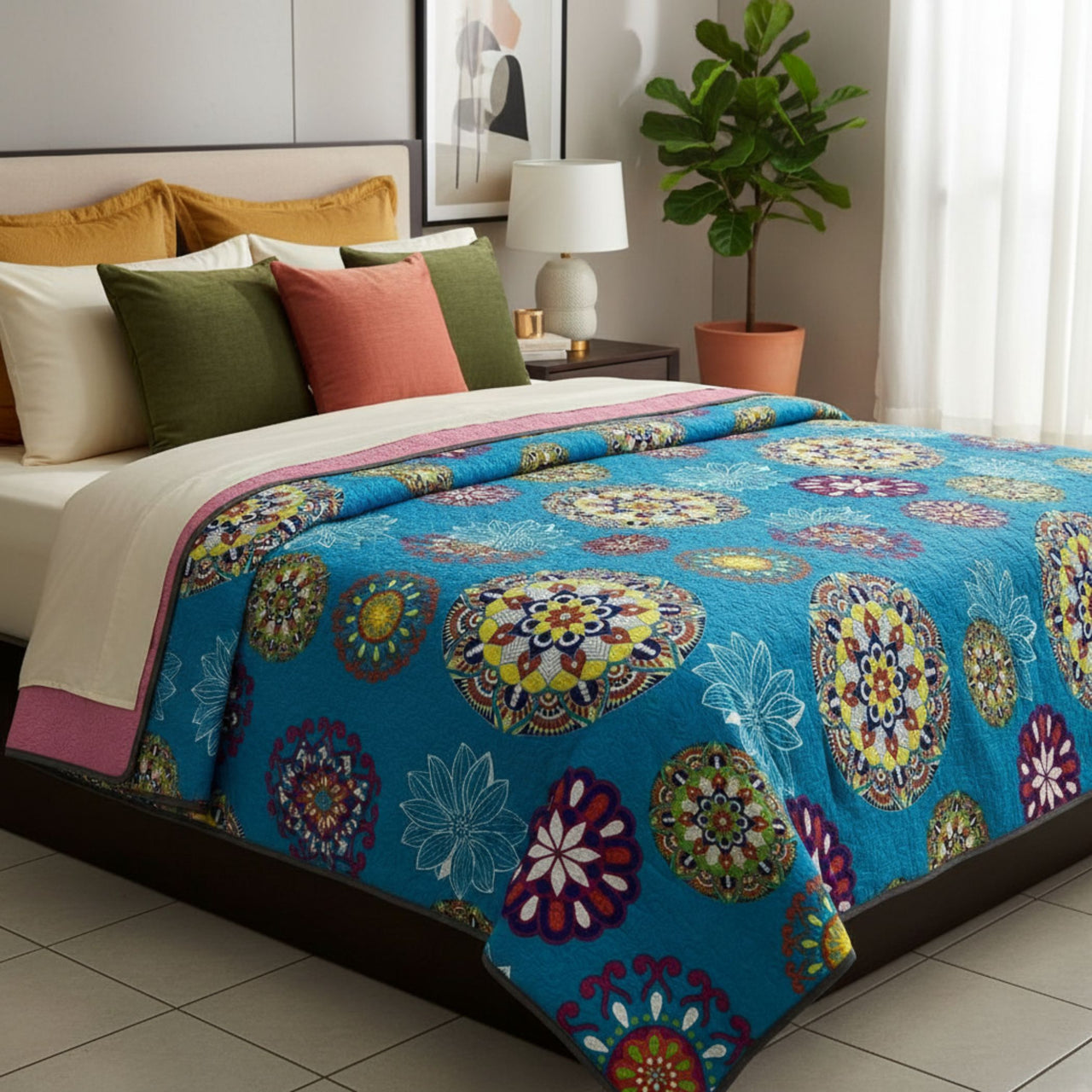 Edredón Prime 2 vistas Mandala/Rosa