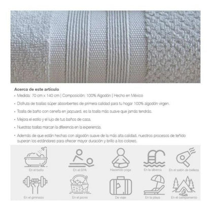 Toalla Medio Baño 100% Algodón Absorbente y Suave