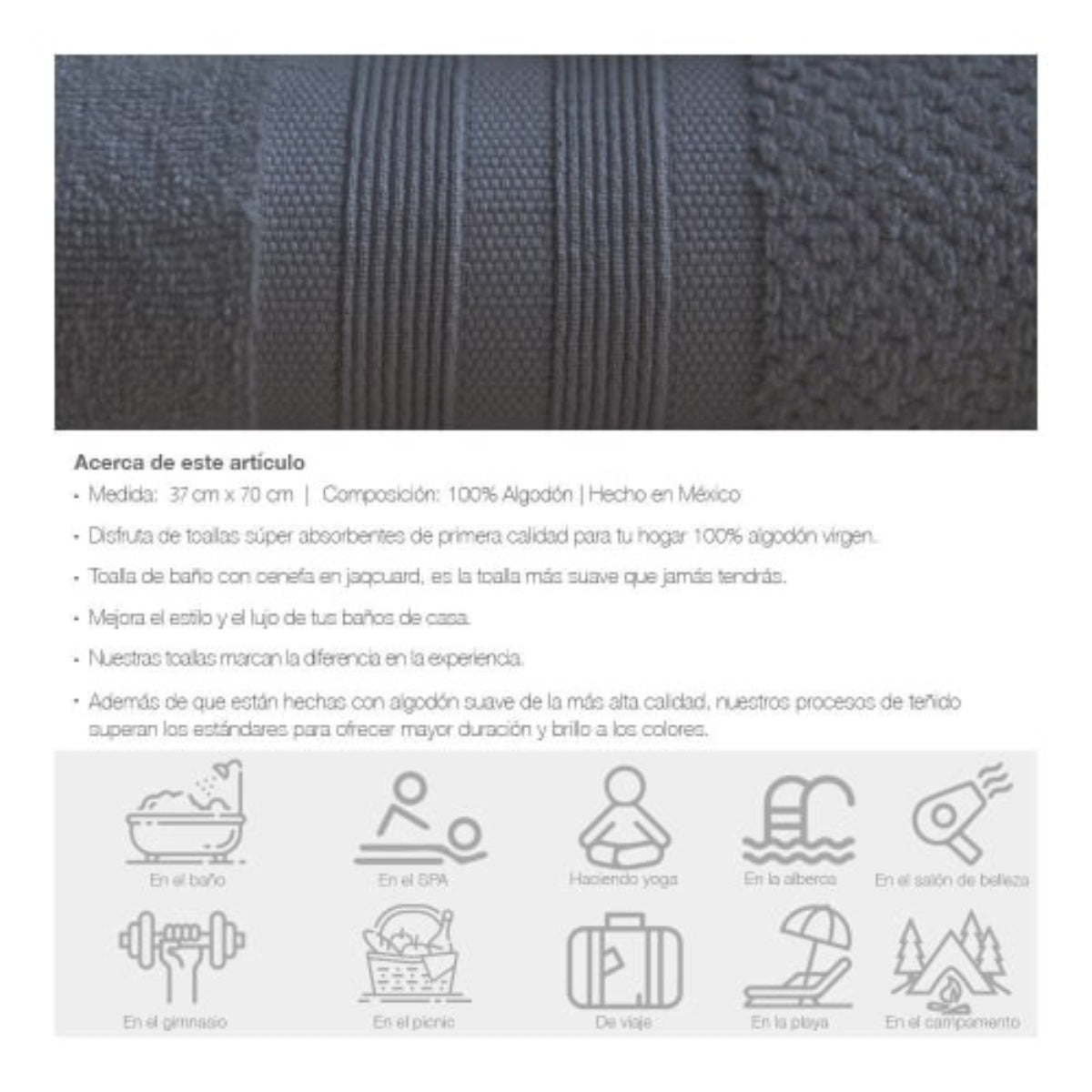 Toalla Pullman Para Manos 100% Algodón Absorbente y Suave