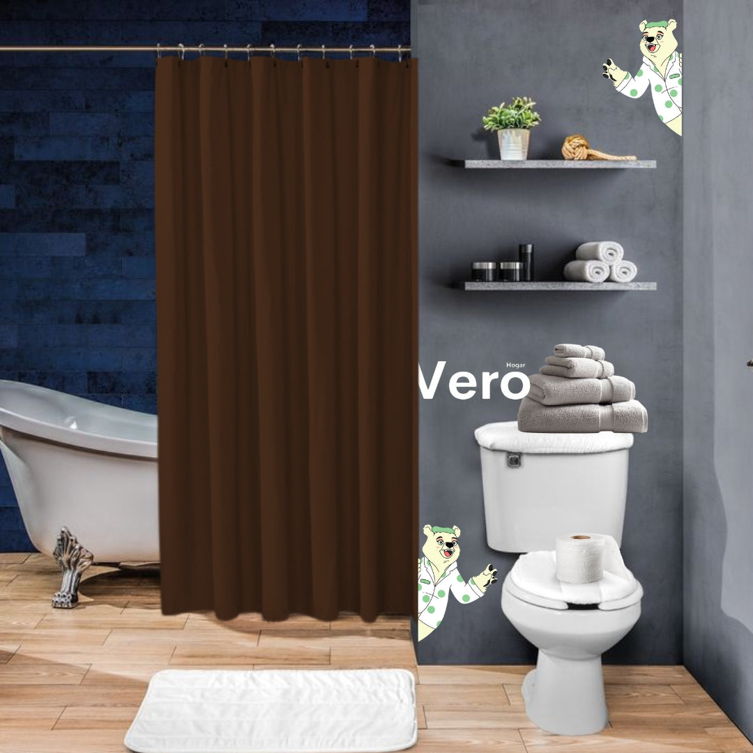 Cortina de Baño Repelente Mérida Chocolate