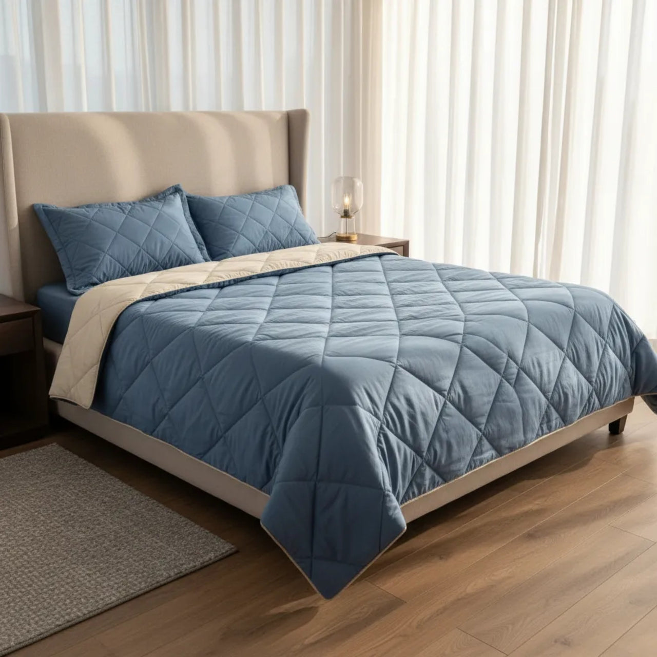 Edredon Loreto Arandano/Beige