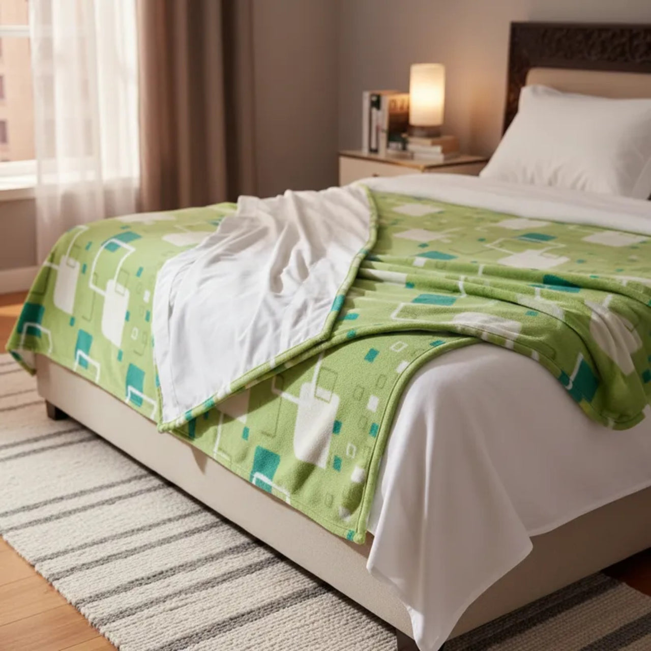 Sábanas Polar Extra Calientita Mosaico Verde
