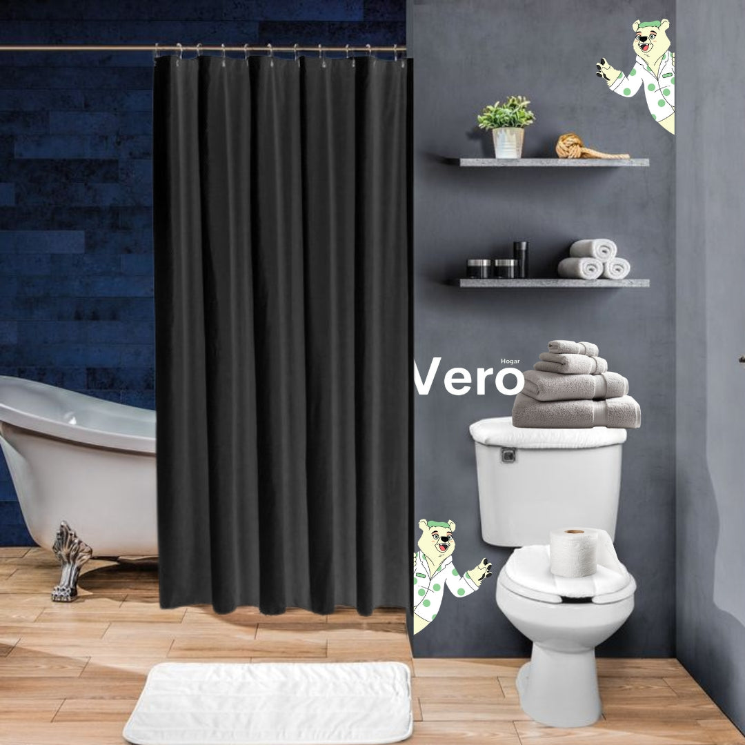 Cortina de Baño Repelente Mérida Black