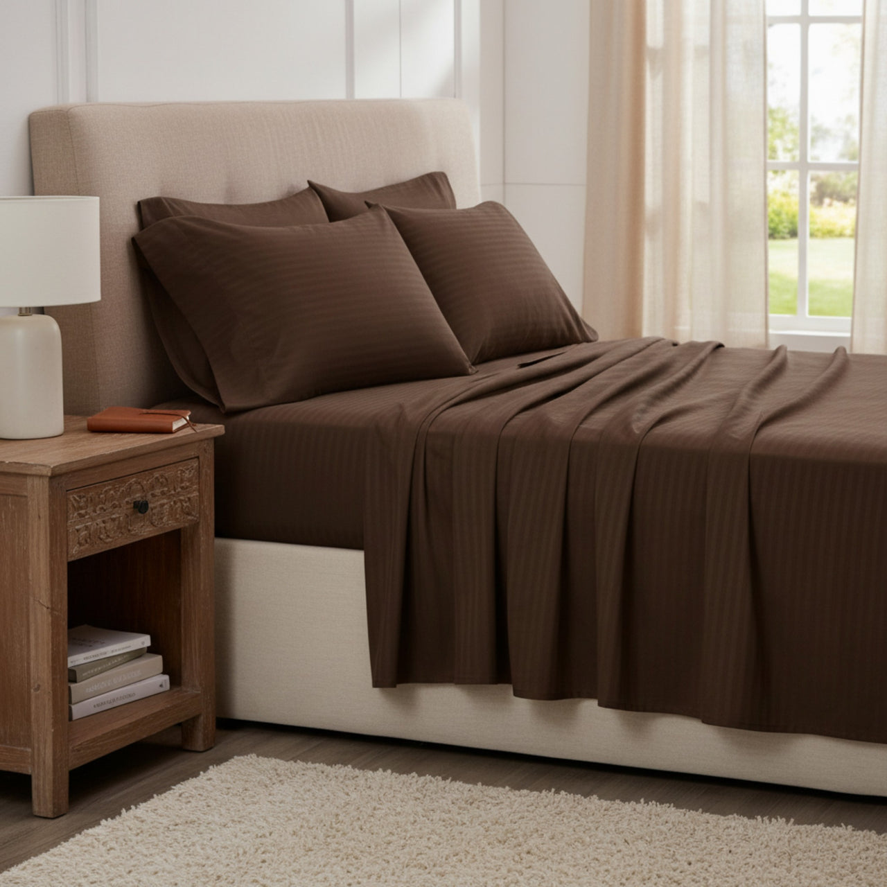 Sábana Vero 3000 Hilos Microfibra Chocolate