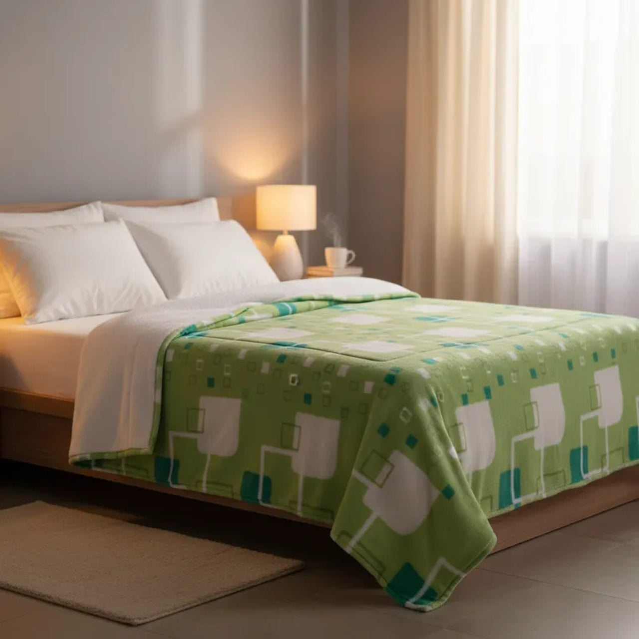 Sábanas Polar Extra Calientita Mosaico Verde