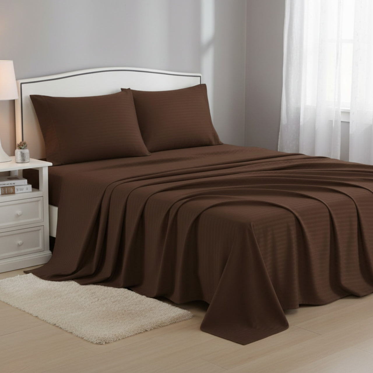 Sábana Vero 3000 Hilos Microfibra Chocolate