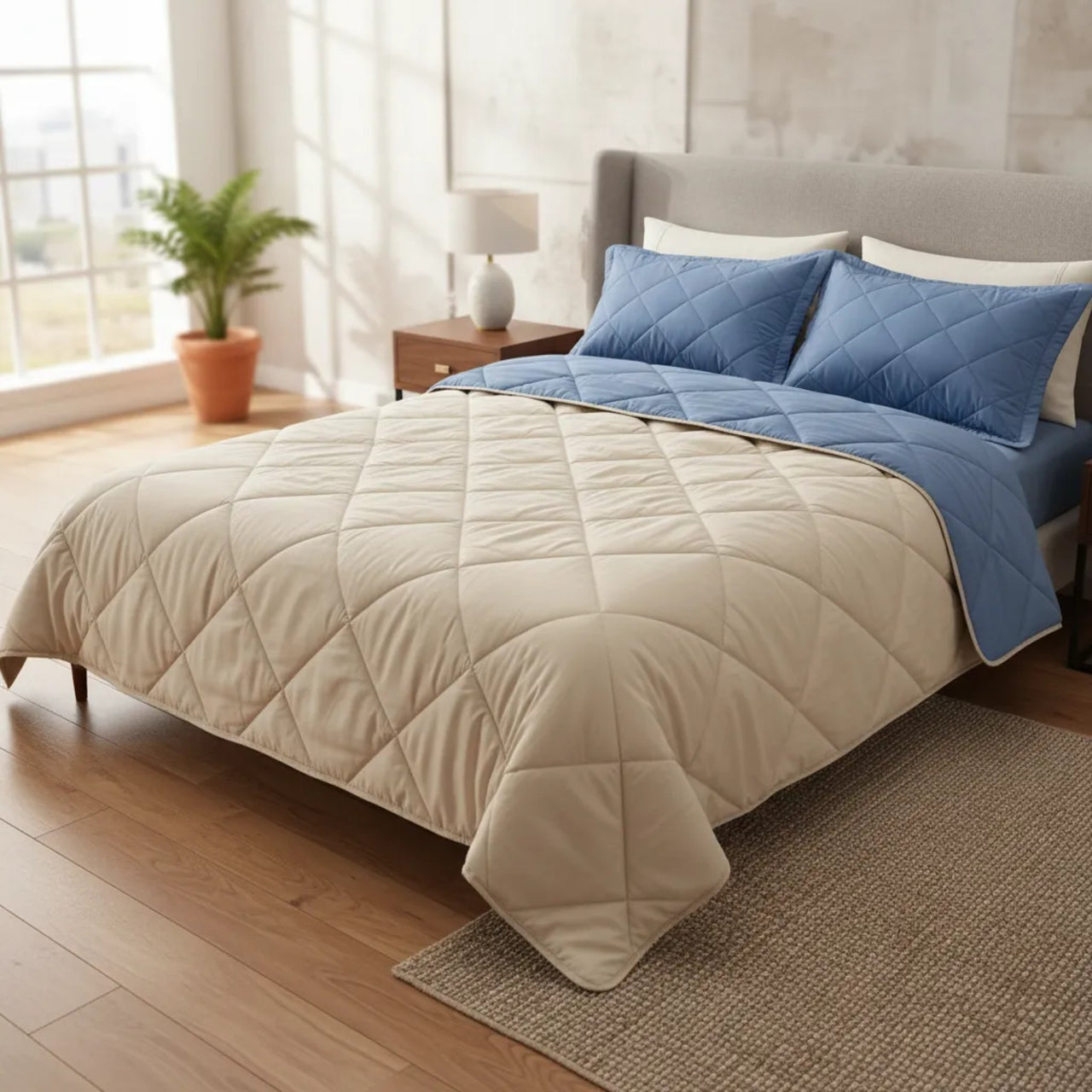 Edredon Loreto Arandano/Beige