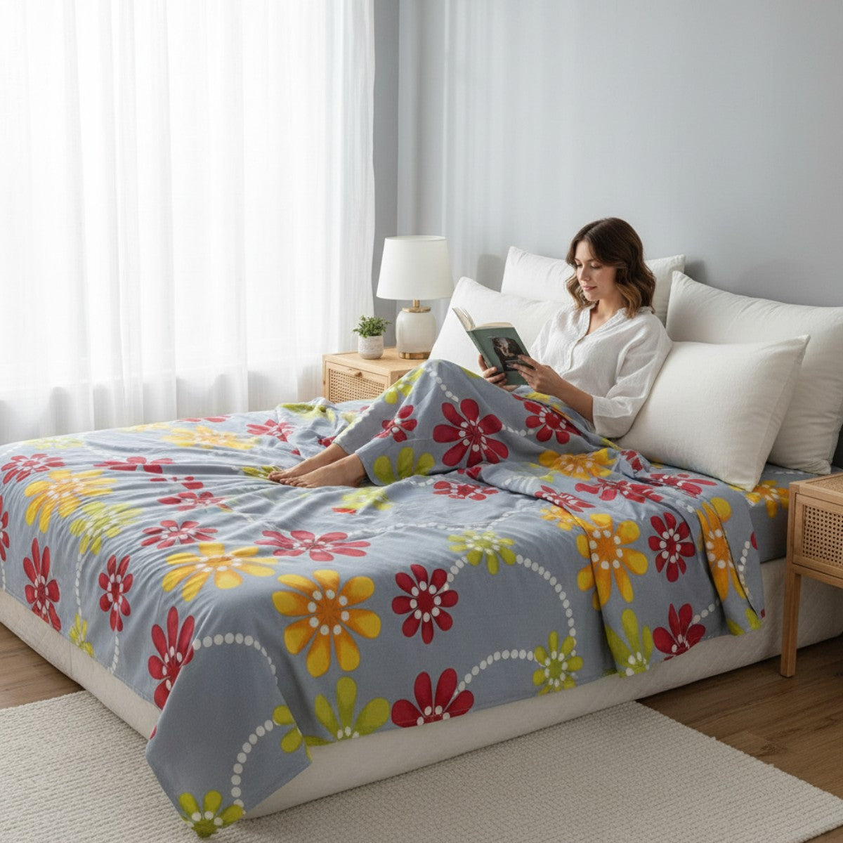 Sabana Boston Floral Azul