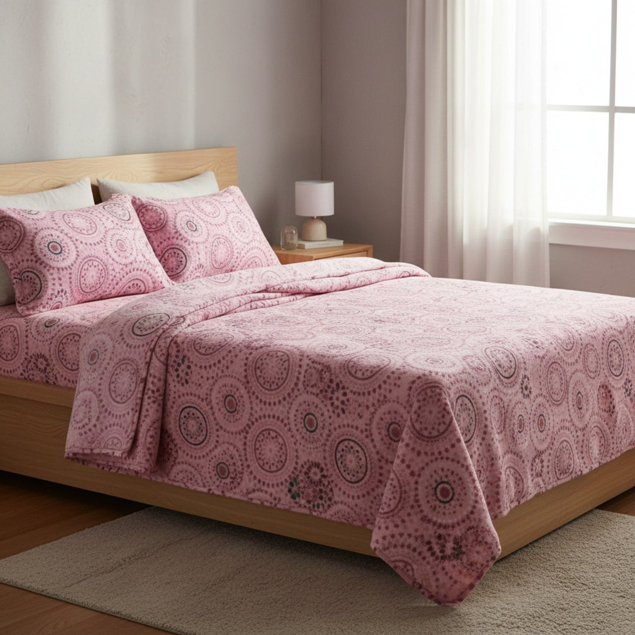 Sábanas Polar Extra Calientita Mandala Lila