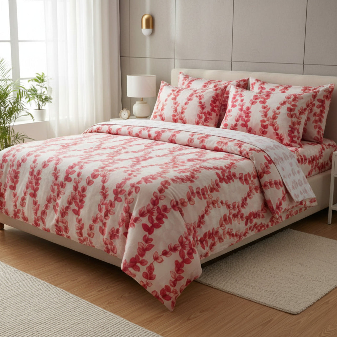 Sábanas Polar Extra Calientita Hoja Escarlata