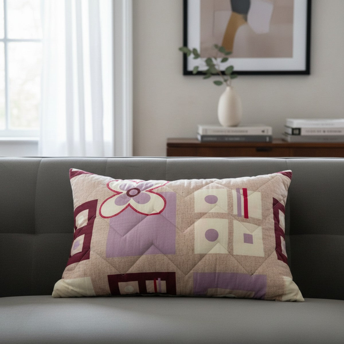 Almohada Sueca Lila/Beige