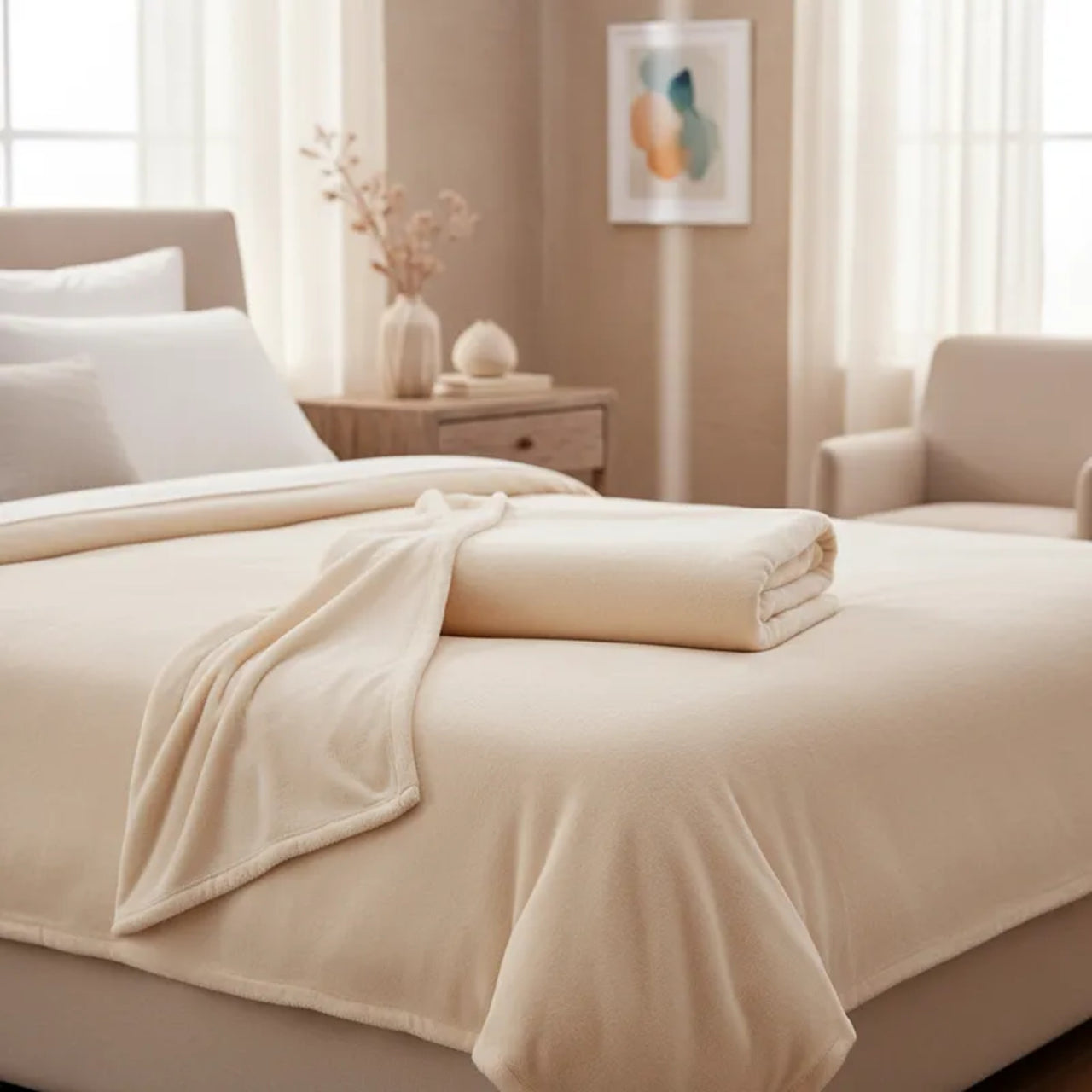 Cobertor Ligero Liso Beige