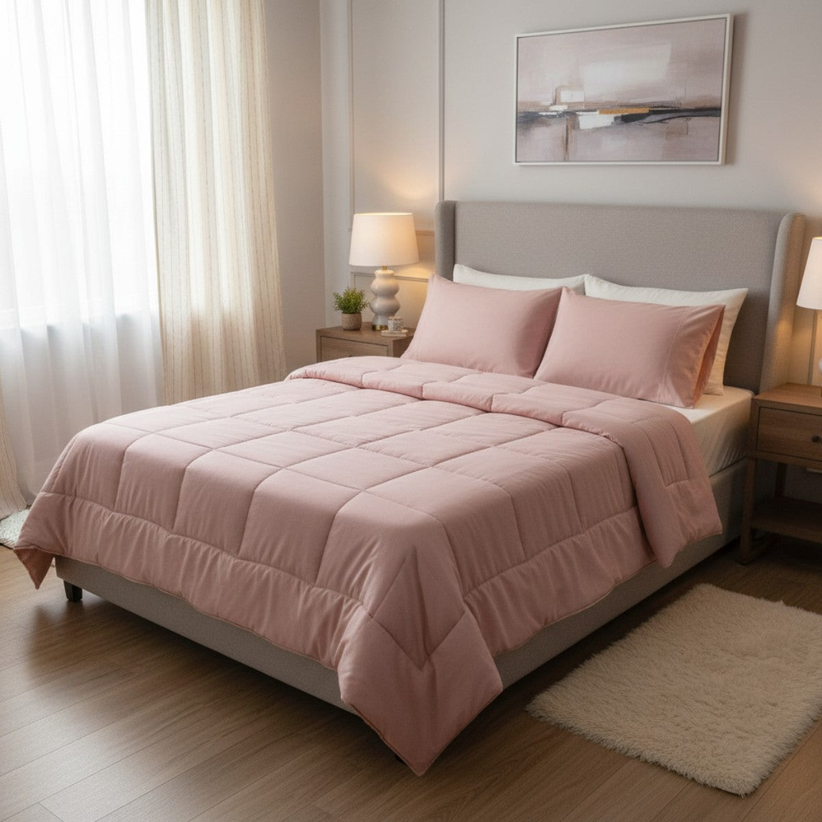 Edredon Mykonos Rosa Pastel