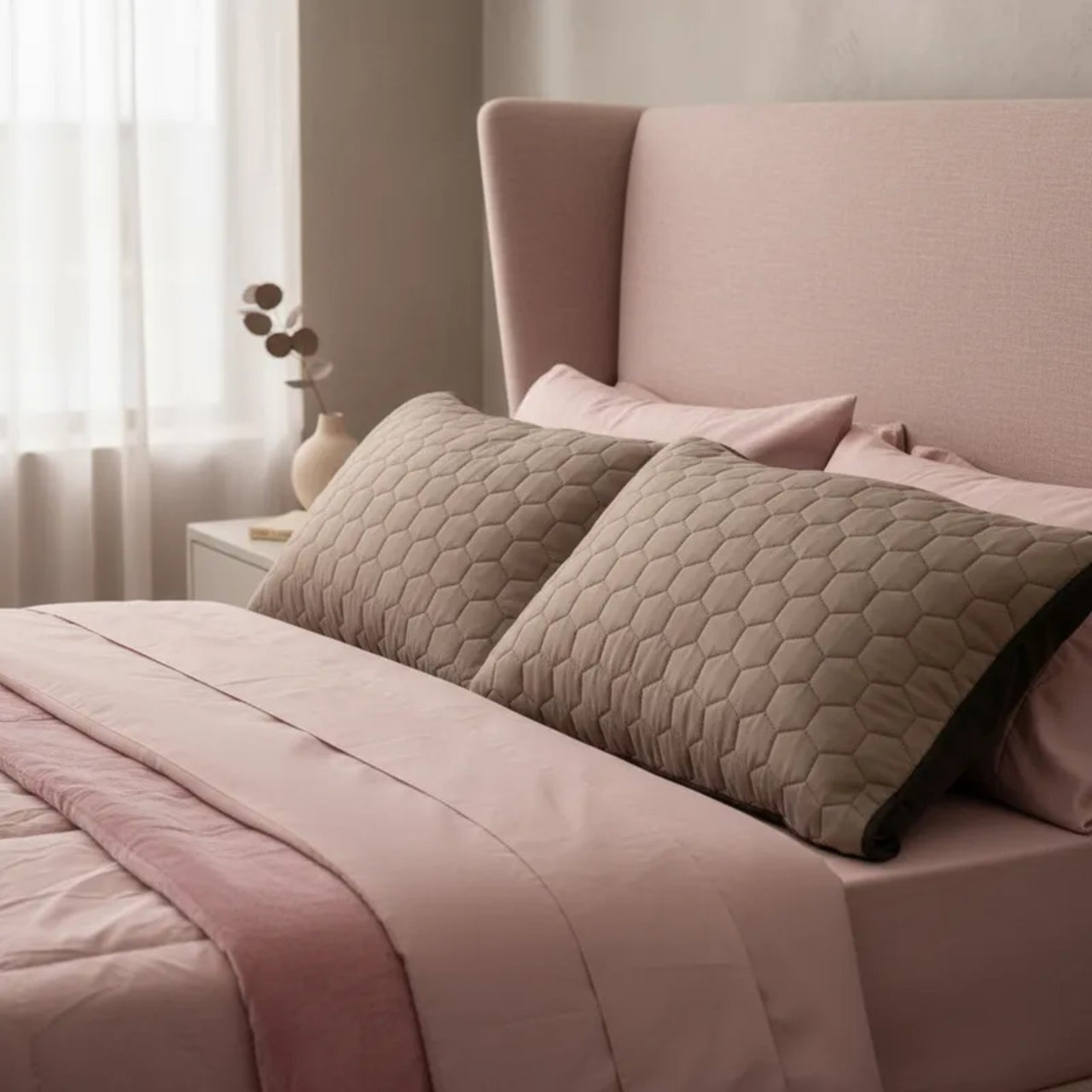 Par De Fundas De Almohada Prime Coral-Capuchino