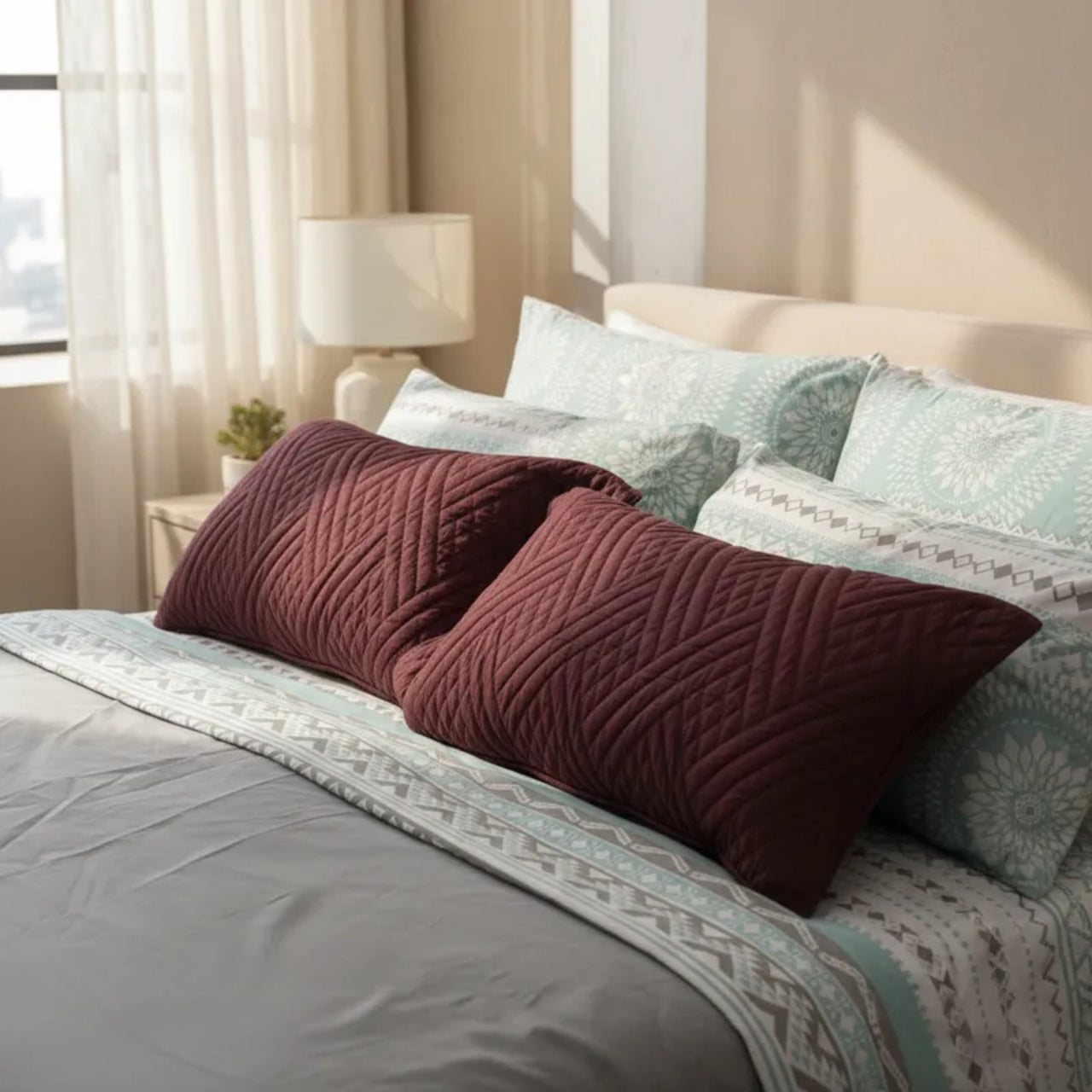 Par De Fundas De Almohada Prime Chocolate-Verde