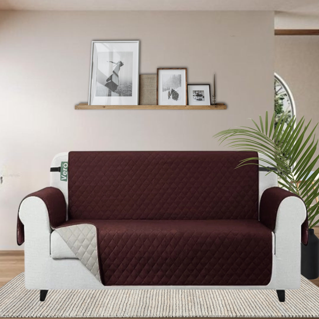 Set Cubre Sala Prime Chocolate/Capuchino Doble Vista