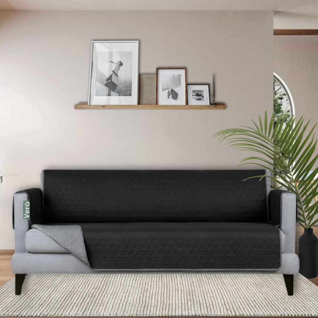 Set Cubre Sala Prime Negro/Gris Doble Vista