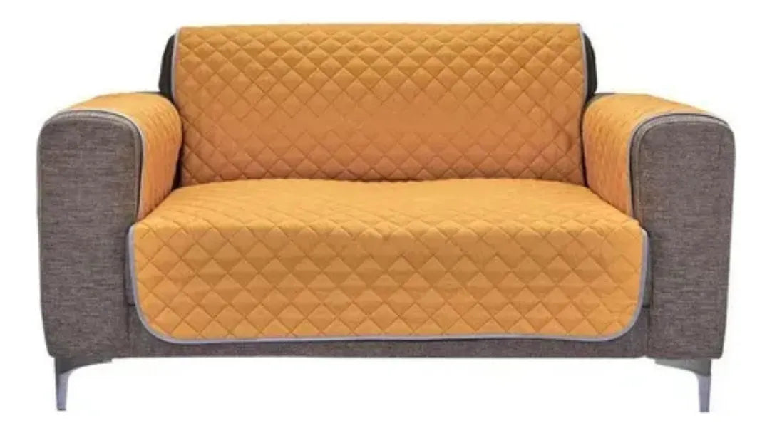 Set Cubre Sala Prime Mostaza/Canela Doble Vista