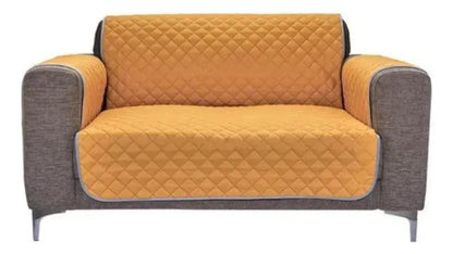 Set Cubre Sala Prime Mostaza/Canela Doble Vista