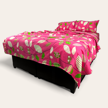 Sabana de Franela Extra Suave Vero Hojas Rosa