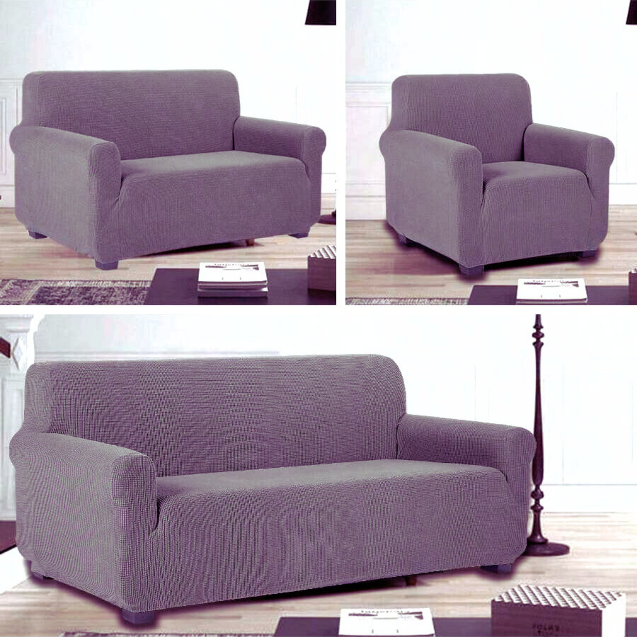 Protector De Sala Elástico Ajustable Lila