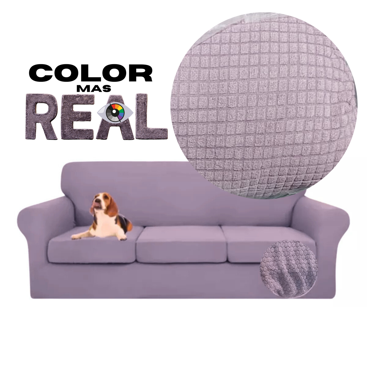 Protector De Sala Elástico Ajustable Lila