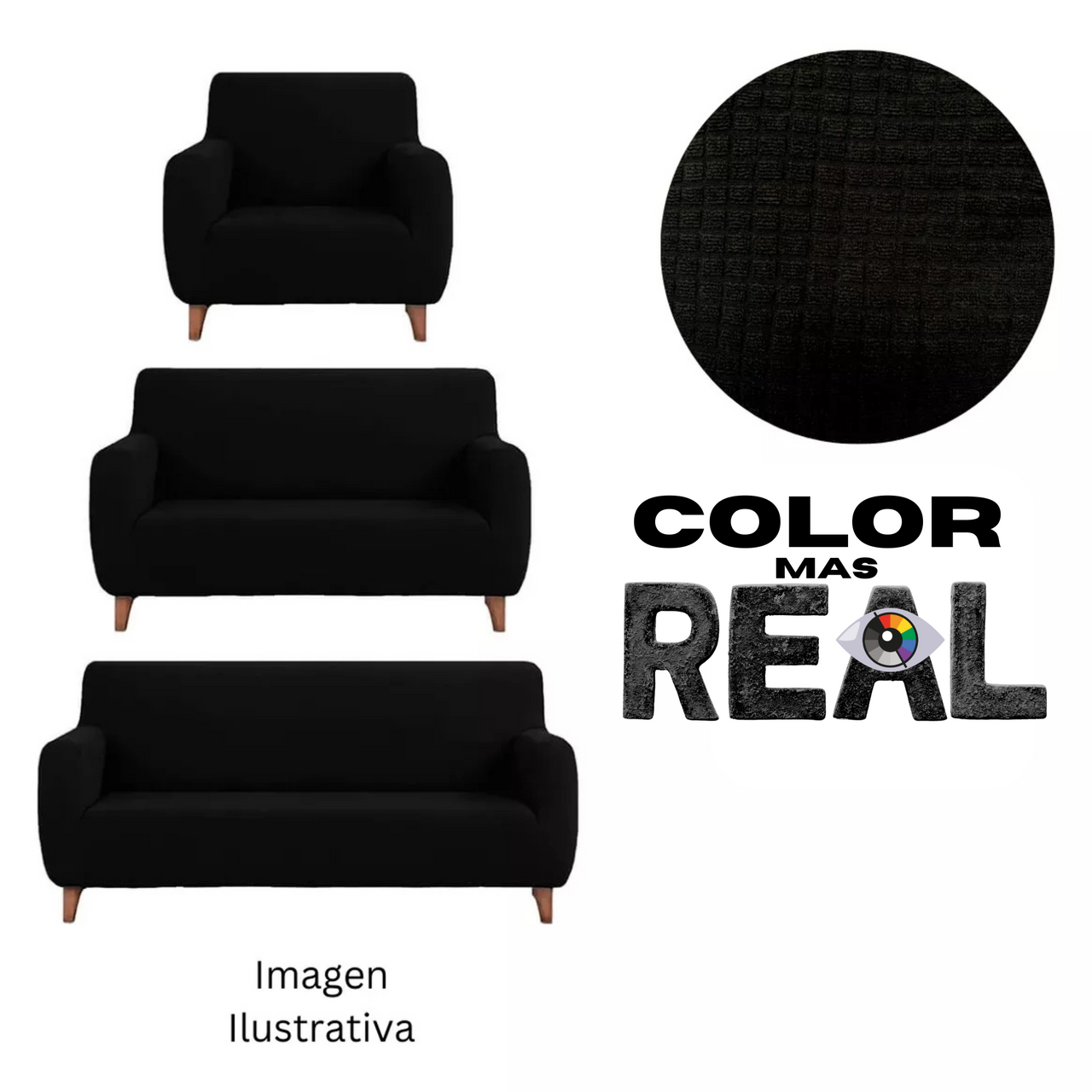 Protector De Sala Elástico Ajustable Negro