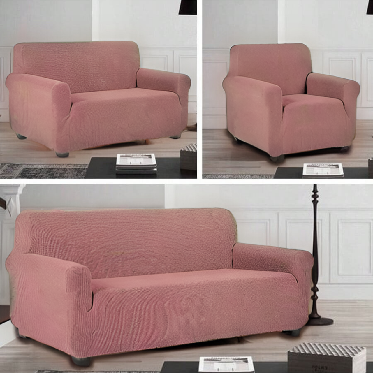 Protector De Sala Elástico Ajustable Palo De Rosa