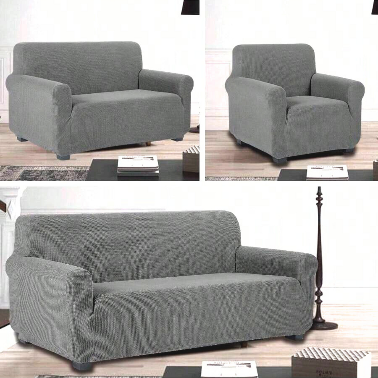 Protector De Sala Elástico Ajustable Perla