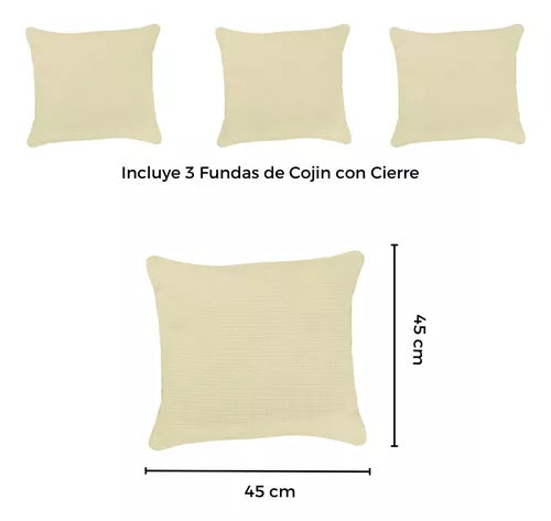 Protector De Sala Elástico Ajustable con Fundas de cojín