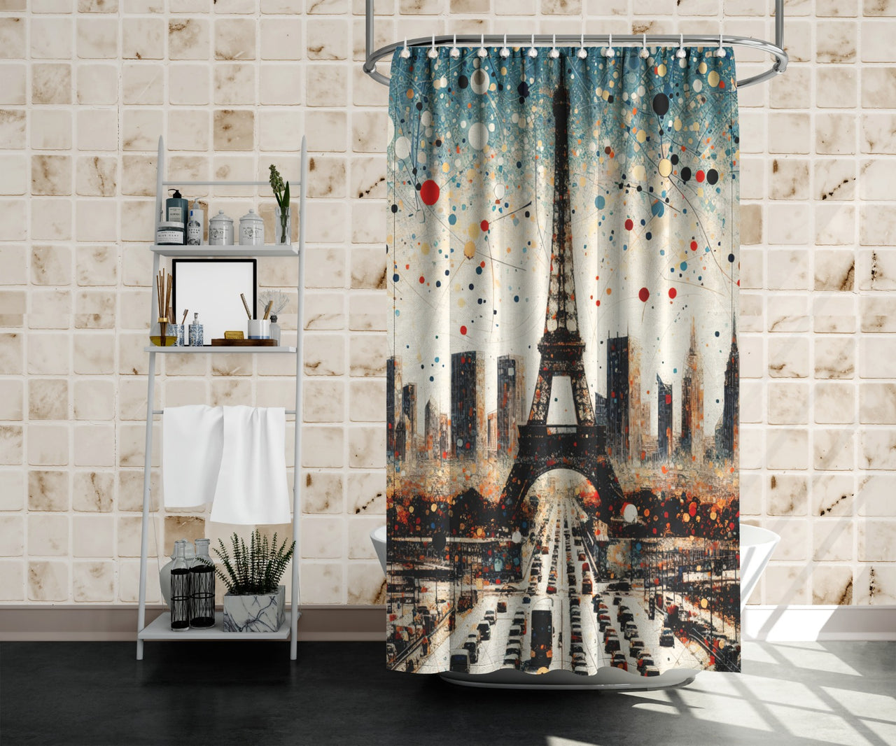 Cortina de Baño Repelente Mérida Paris