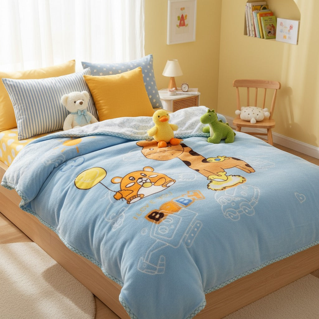 Cobertor Noruega Con Grabado Para Cuna Jirafa