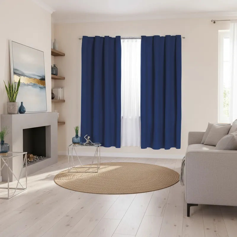 Cortina Praga Azul Marino