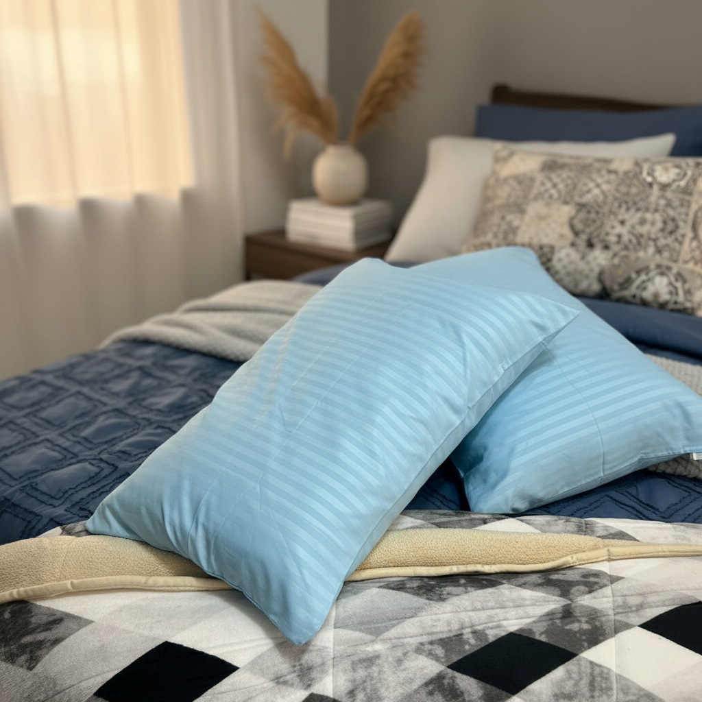 Par De Fundas De Almohadas 3000 Azul Cielo