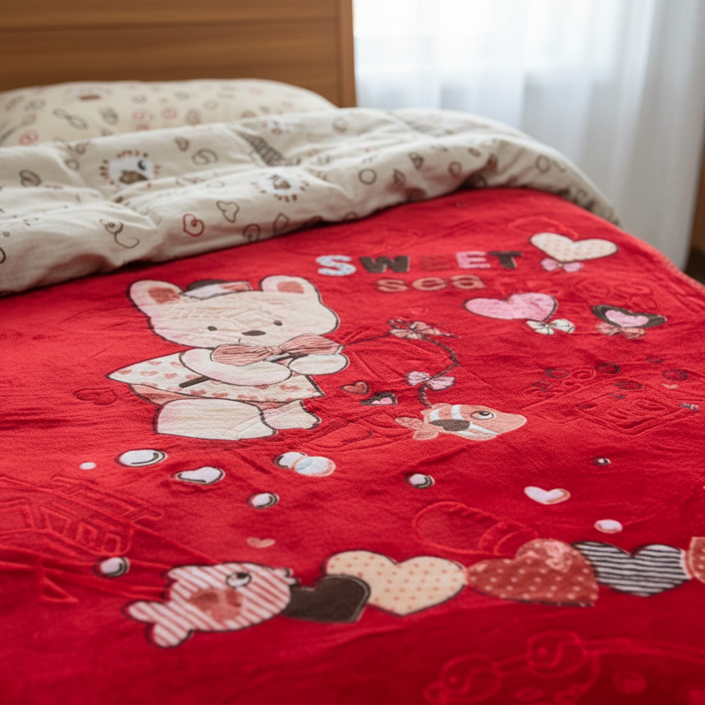 Cobertor Noruega Con Grabado Para Cuna Osita