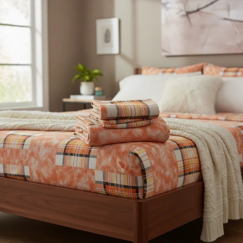 Sabana de Franela Tessela Mandarina