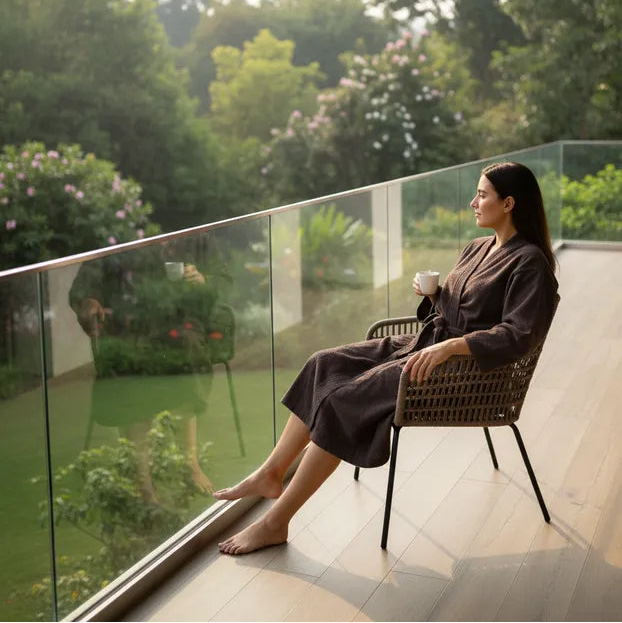 Bata De Baño Microfibra Chocolate