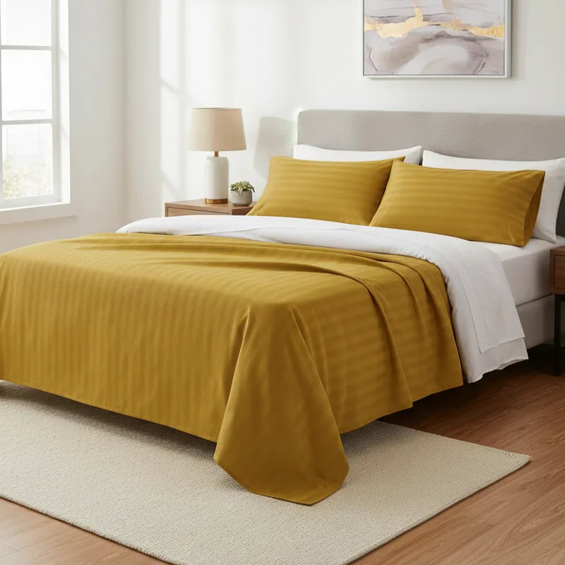 Sábana Vero 3000 Hilos Microfibra Dorado Oscuro