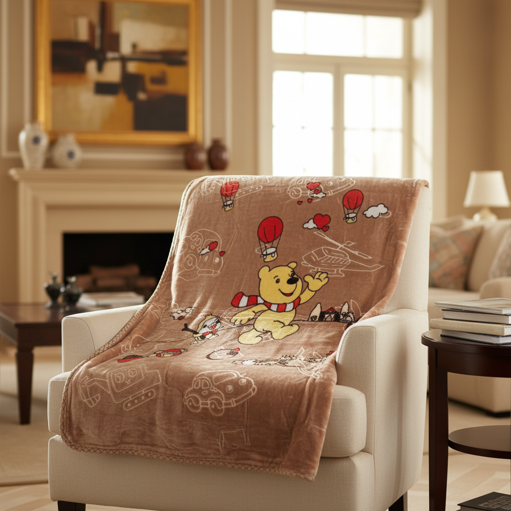 Cobertor Noruega Con Grabado Para Cuna Osito