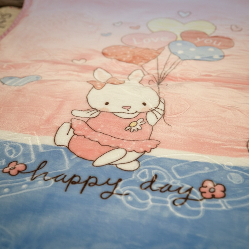 Cobertor Noruega Con Grabado Para Cuna Happy Day