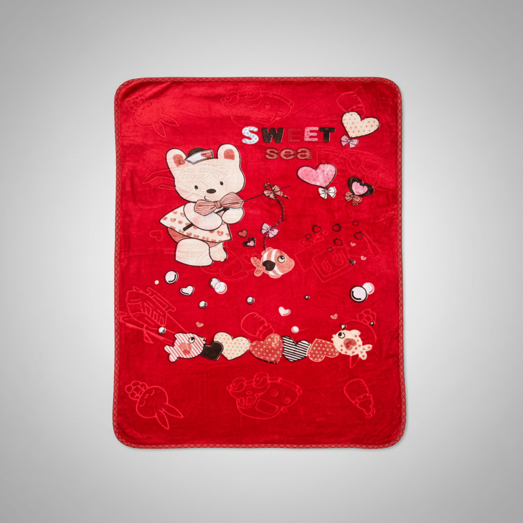 Cobertor Noruega Con Grabado Para Cuna Osita