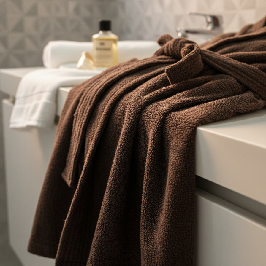 Bata De Baño Microfibra Chocolate