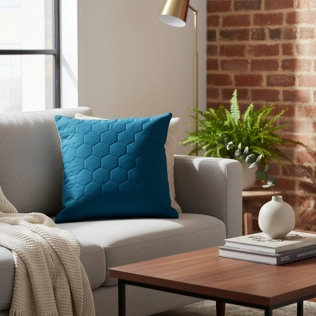 Cojin Prime Gris/Turquesa