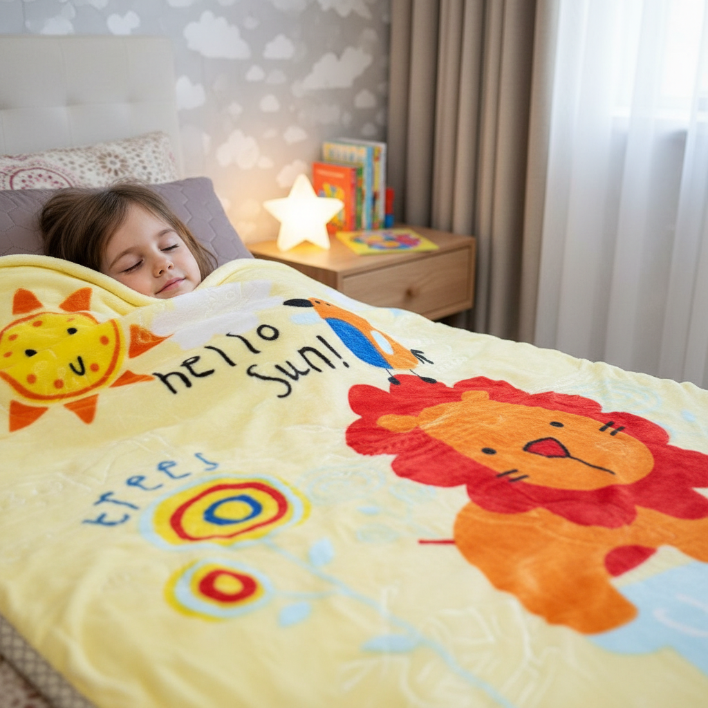 Cobertor Noruega Con Grabado Para Cuna Hello Sun