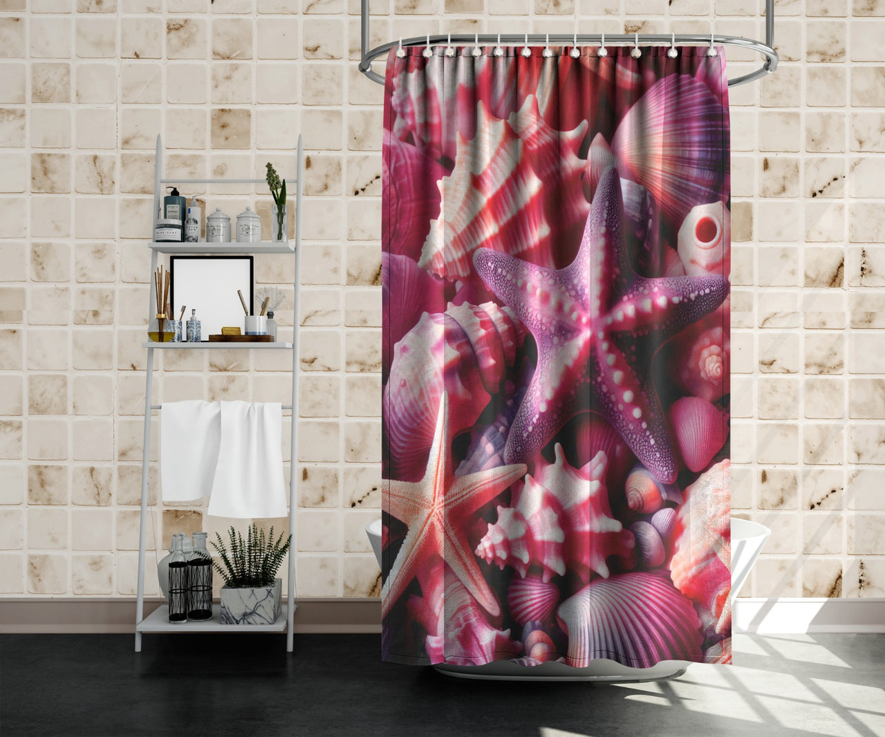 Cortina de Baño Repelente Mérida Estrella de Mar